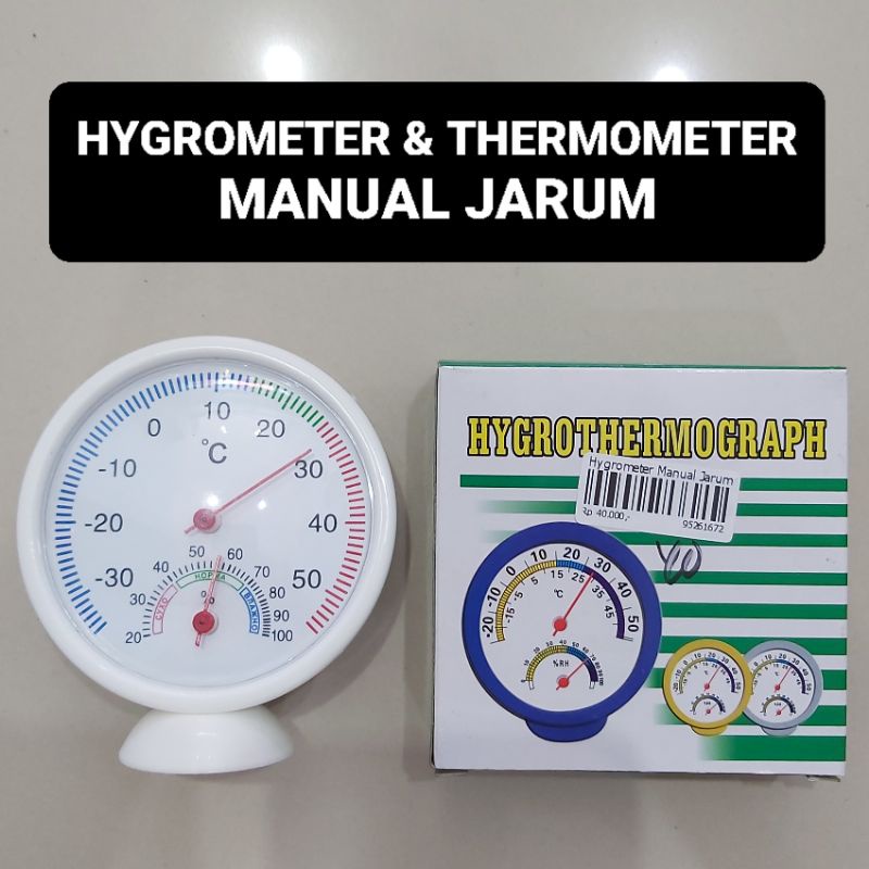 Hygrometer Thermometer Jarum Manual Hygrothermograph