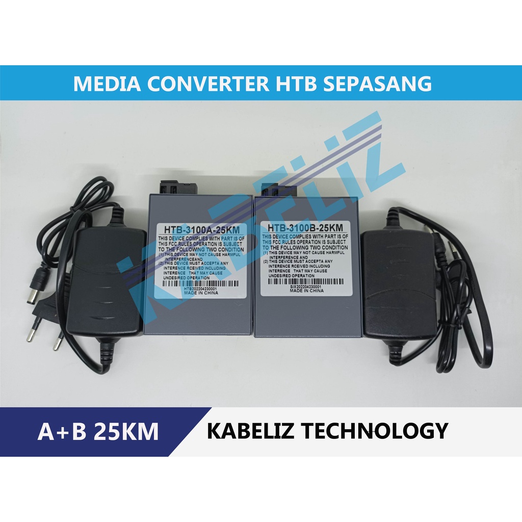 Media Converter HTB3100 A+B Fiber Optic Konverter HTB-3100 Netlink 10/100Mbps RJ45 Single Mode 25KM