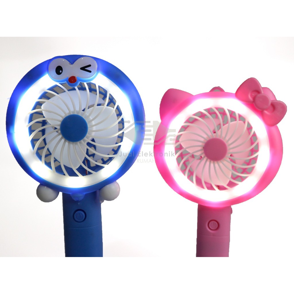HK - DE Kipas Angin Tangan Mini Portable Fan Karakter Kucing Berdiri