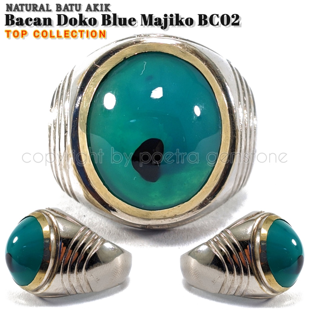 Natural Batu akik Bacan Doko Blue Majiko BC02