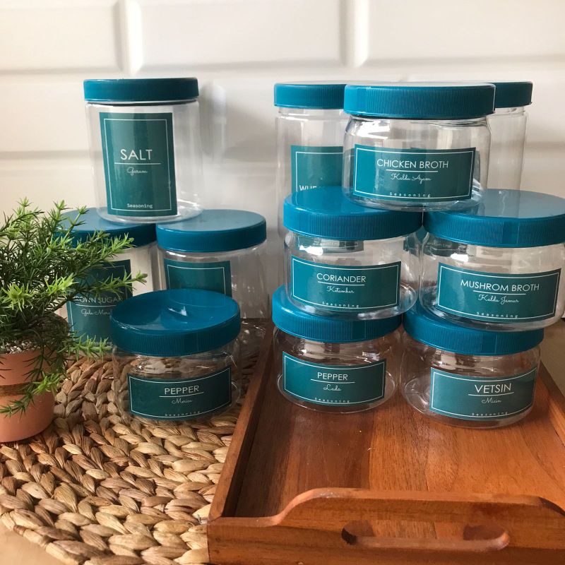 TOPLES BUMBU MINIMALIS WARNA BIRU TOSCA FREE LABEL STIKER