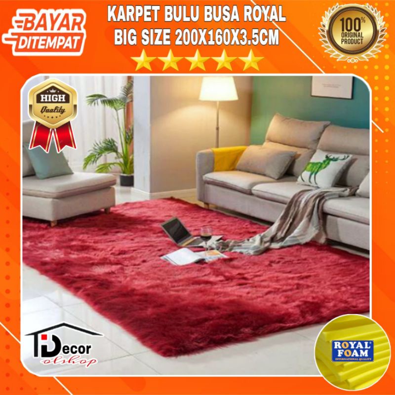 Karpet bulu empuk ukuran besar uk 200x160x3,5cm