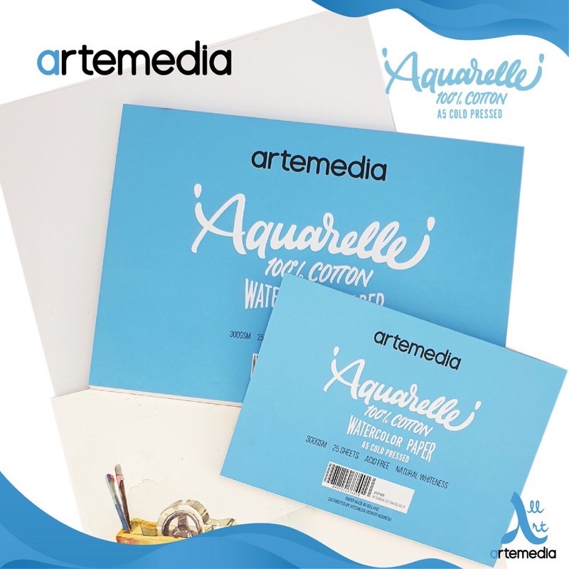 

Kertas Cat Air Artemedia Cotton Cold Pressed Watercolor Pad