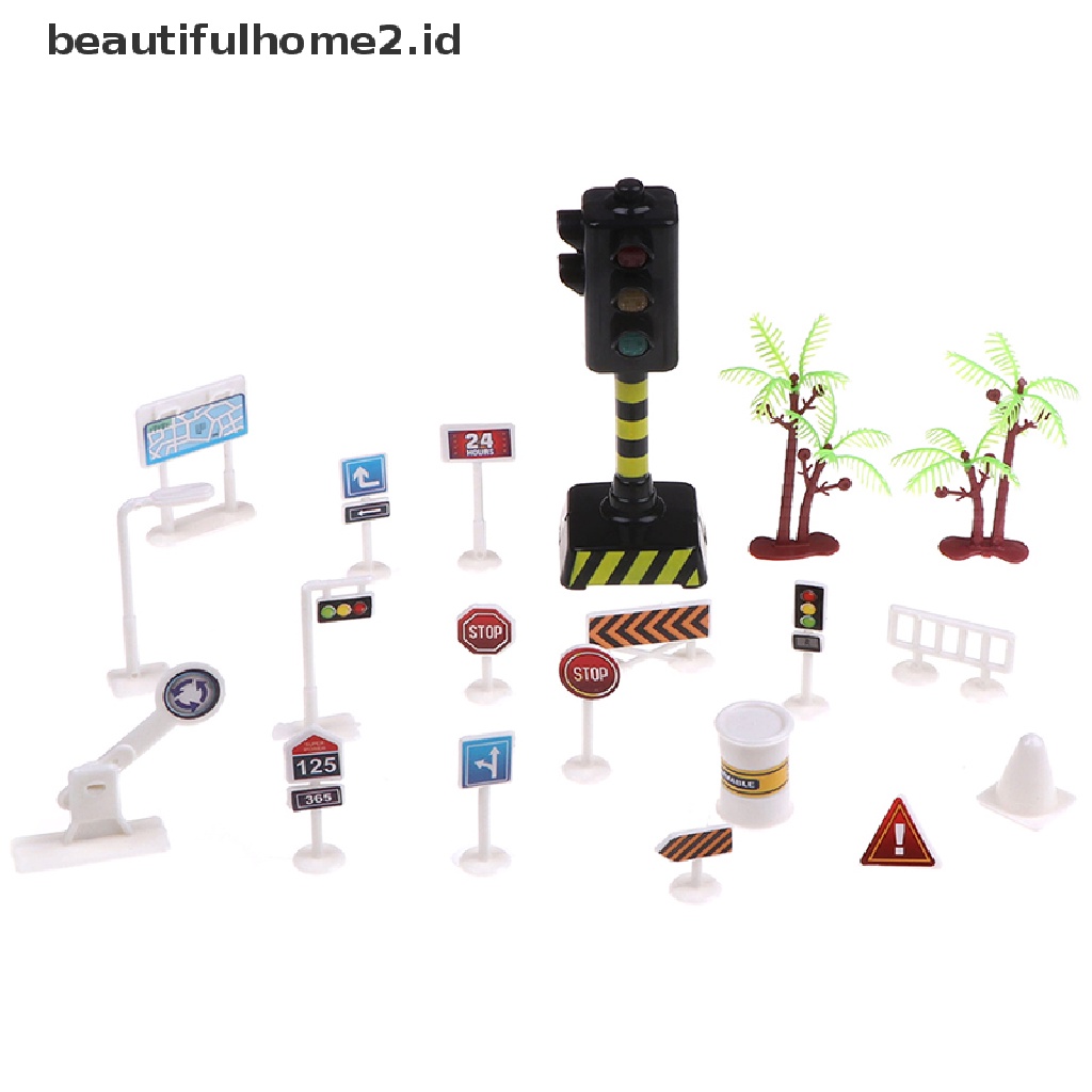 (Beautifulhome2) Buku Literatur Bahasa MandarinId Mainan Puzzle Lampu Lalu Lintas Urban 11.5cm Dengan Musik