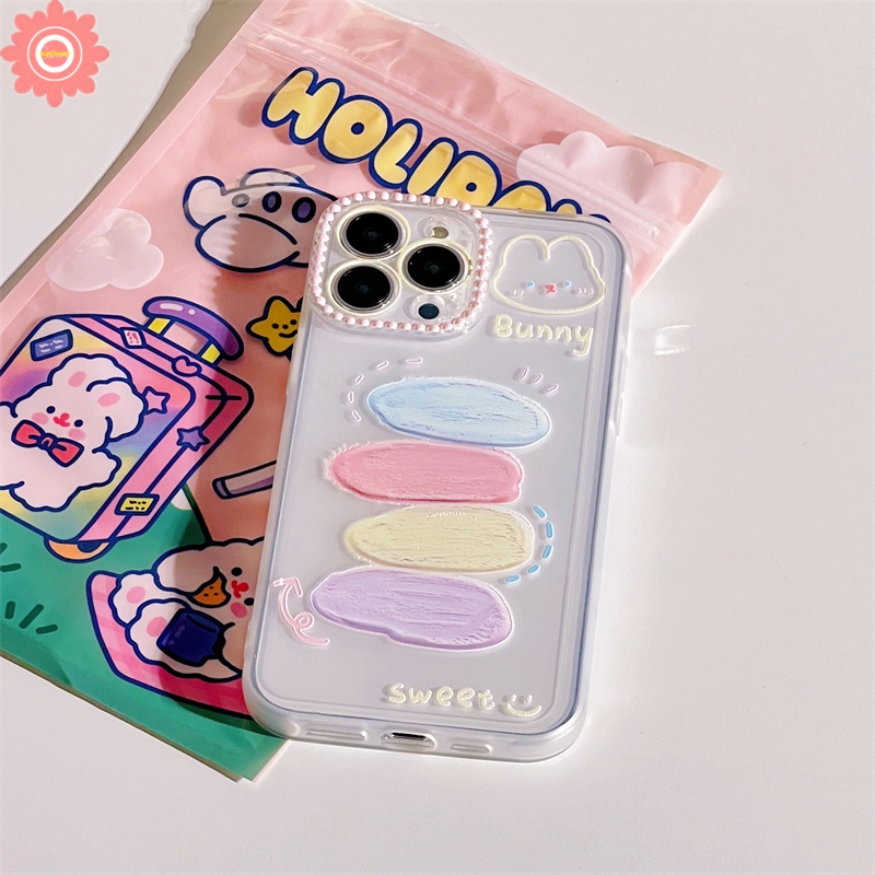 Soft Case TPU Transparan Motif Lukisan Kelinci Untuk IPhone 11 13 12 Pro Max 7Plus 8Plus XR 6 6S 7 8 Plus X XS Max SE 2020 12Pro 13Pro