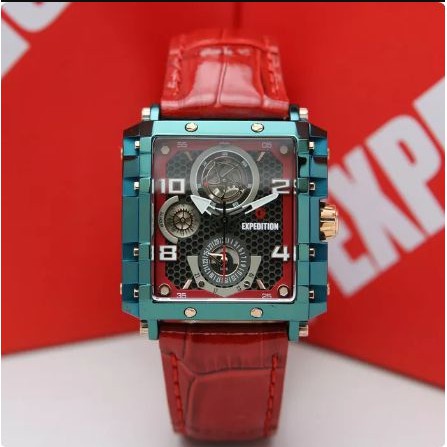 JAM TANGAN EXPEDITION E6757 / 6757 WANITA ORIGINAL RED GREEN
