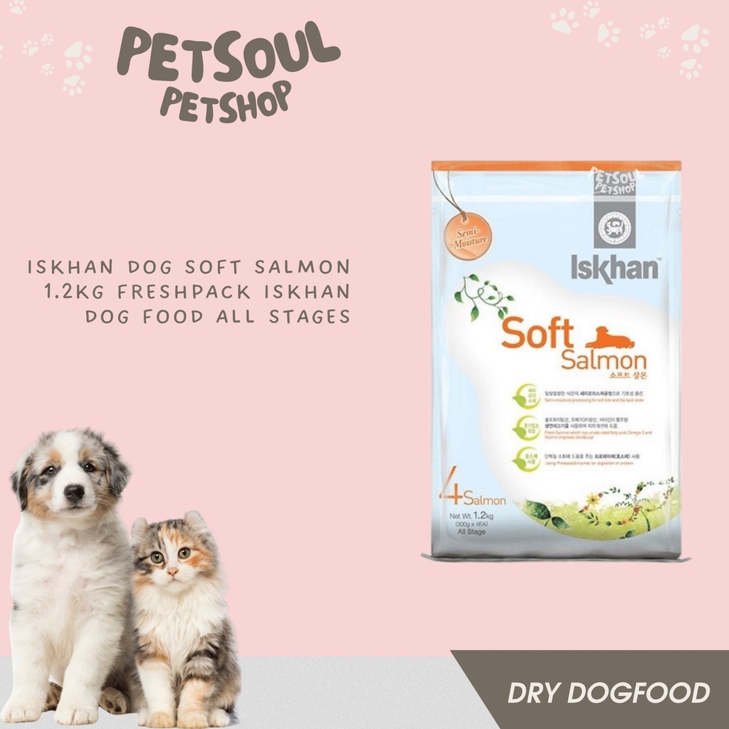 Iskhan Dog Soft Salmon 1.2kg Freshpack Iskhan Dog Food All Stages