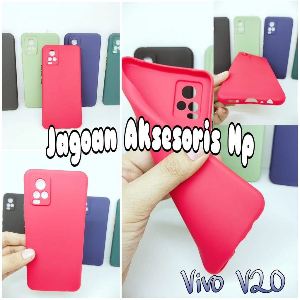 SMPC TPU Candy Vivo V20 6.44 inch SoftCase Macaron Protection Camera Tombol Warna