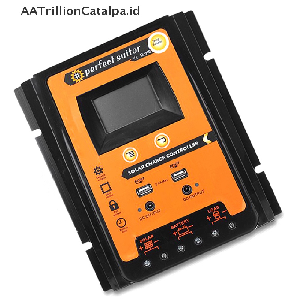 Regulator Baterai Tenaga Surya 12 / 24V 30 / 50 / 70A Dual USB 5V LCD