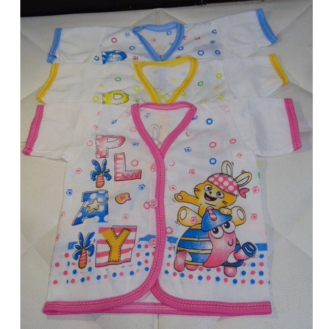 SS - 6 Pcs Baju Bayi Lengan Pendek / Atasan Baju Bayi Murah / Baju Bayi Grosir