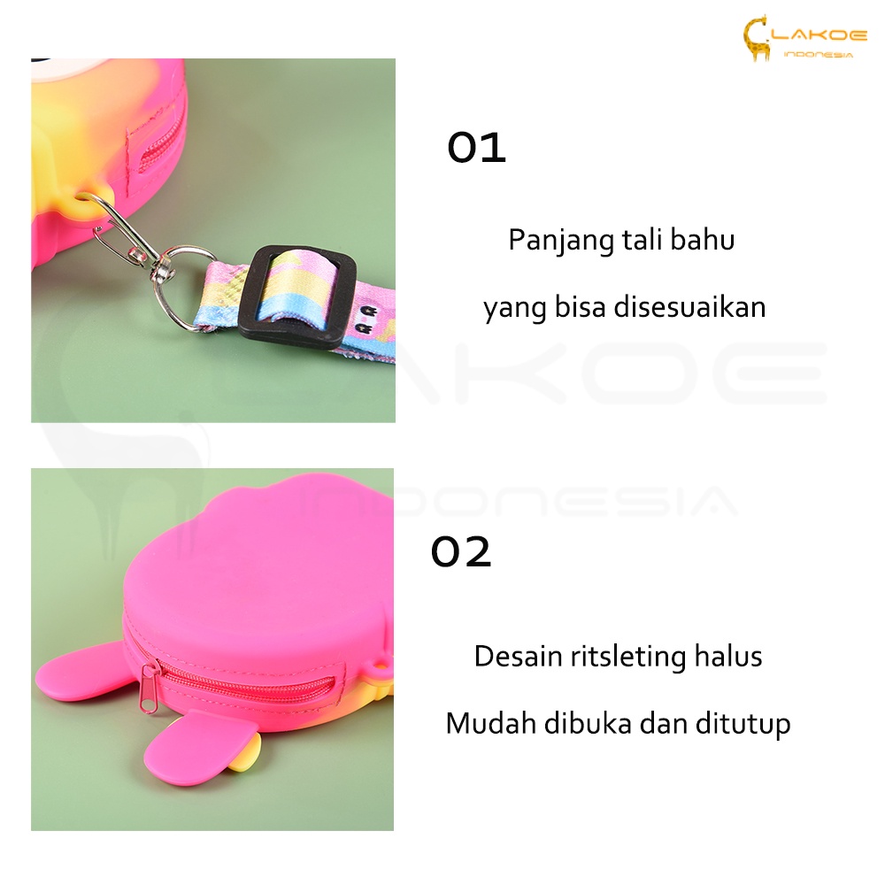 LAKOE tas pop it anak sling bag anak perempuan