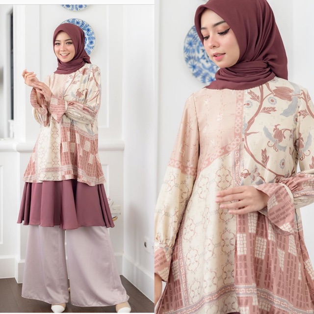 Wearing klamby asha tunik red velvet size M , L dan XXL