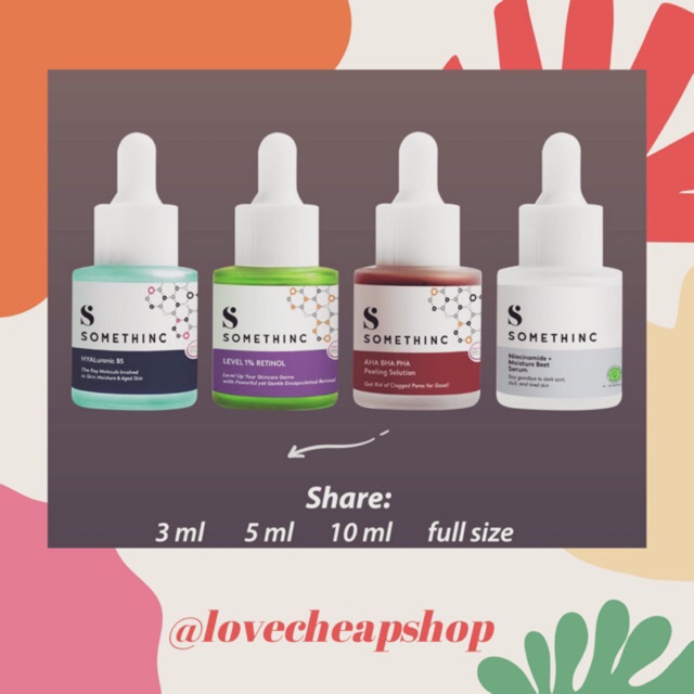 SOMETHINC Share in Jar Niacinamide Beet Serum / Hyaluronic B5 / AHA BHA Peeling / 24k Gold