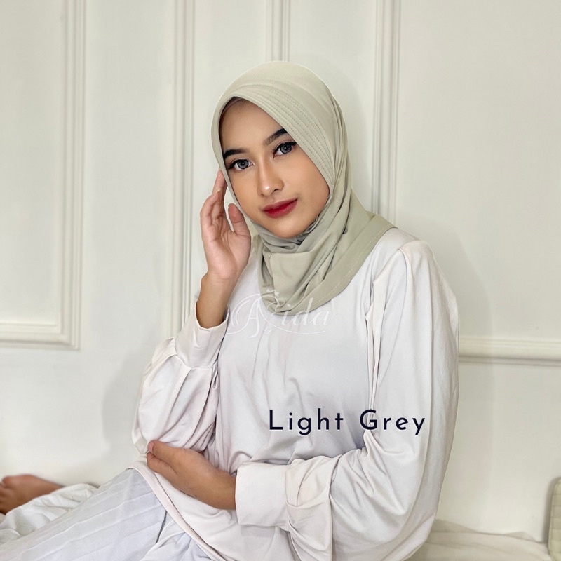 Jilbab Sport Volly Jersey Hijab Instant-Light grey