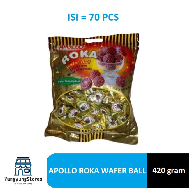Jual Apollo Roka Wafer Ball 420 gram Isi 70 Pcs | Shopee Indonesia