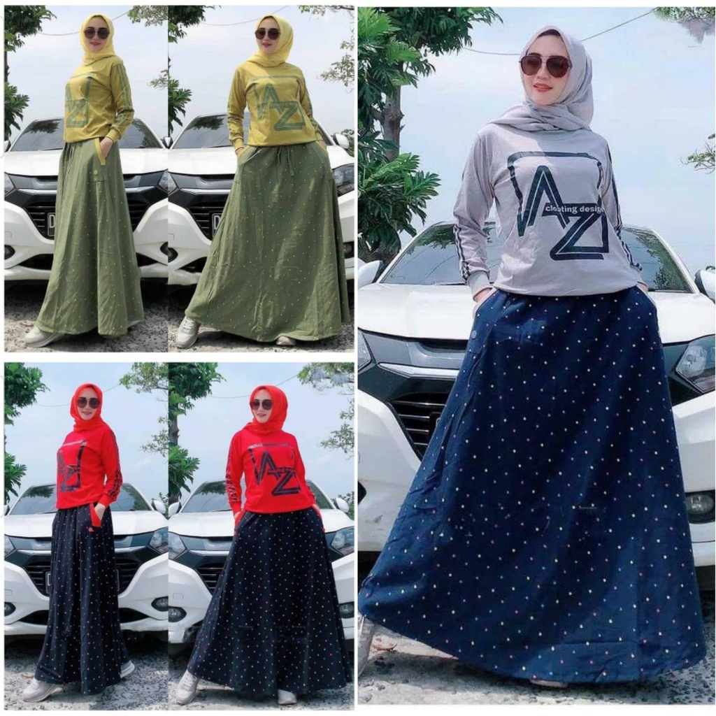 SETELAN ROK WANITA CANTIK CASUAL TRENDY SET AZ ROK ED