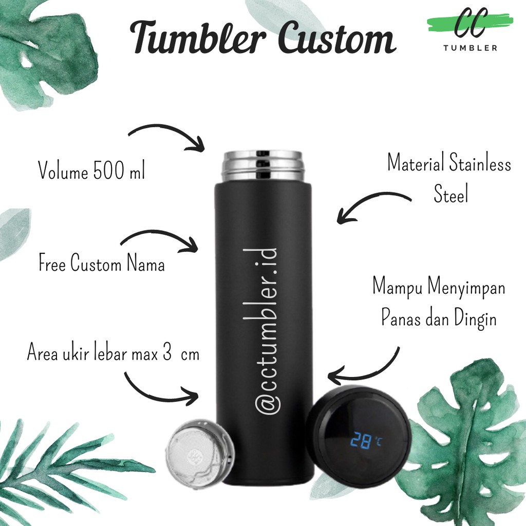 PREMIUM TUMBLER / DIGITAL LED / TUMBLER CUSTOM / TUMBLER GRAFIR LOGO GRAFIR NAMA