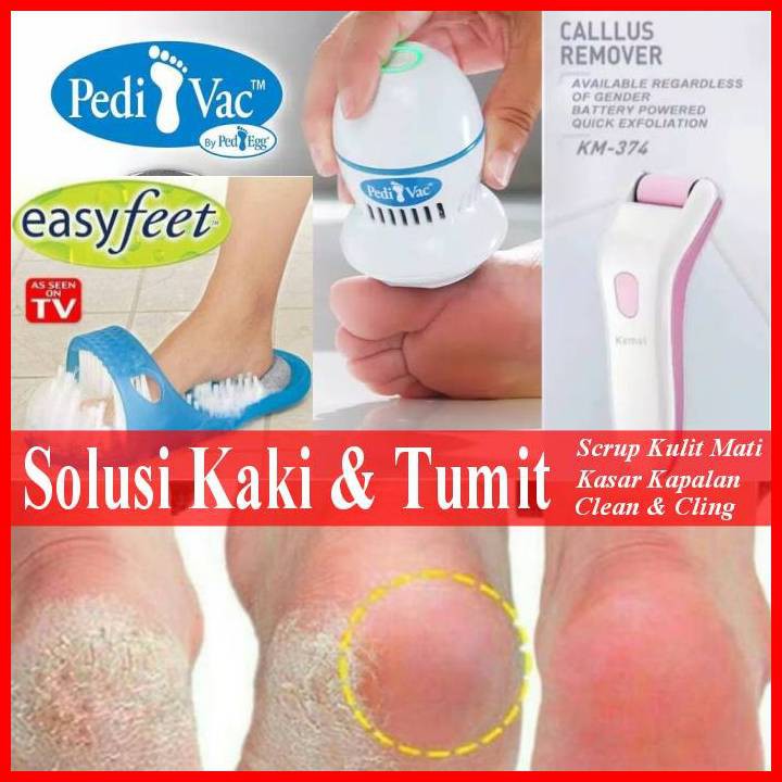 Pedi Vac Penghalus Kapalan Tumit Kaki Callus Remover Vacum Penyedot Easy Feet Scrupt Kemei KM374