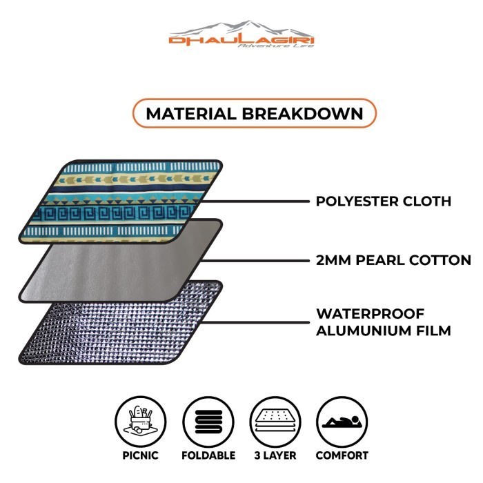 Matras Foil Etnik 200 X 150cm Camping Foil Mattress 3 layer Dhaulagiri