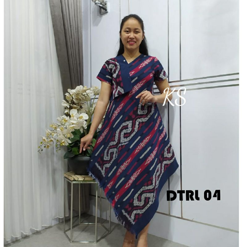 DTRL/DRESS TENUN JEPARA ASLI MODEL KIMONO RUMBAI/DRESS TENUN IKAT/DRESS TENUN WANITA/kasihstore_ks