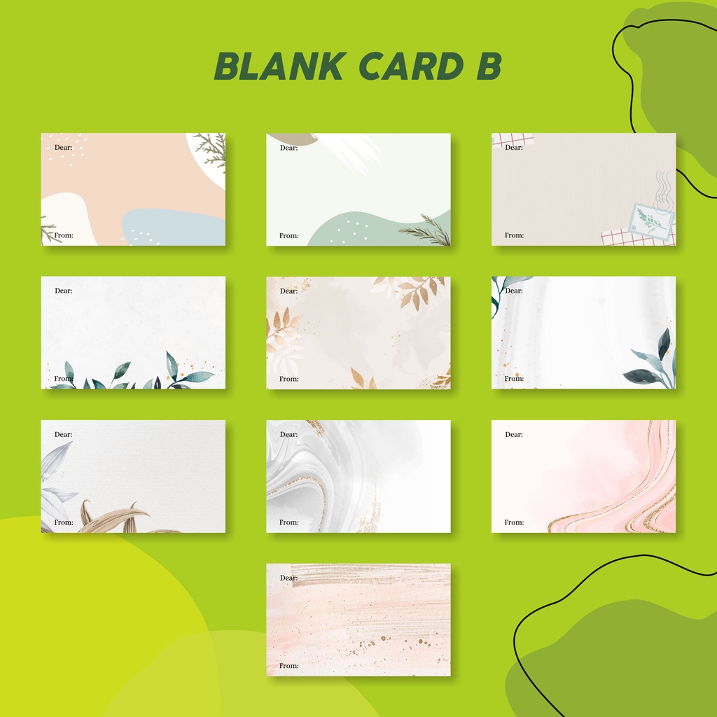 (BLANK CARD) KARTU KOSONG/ KARTU UCAPAN/ KARTU BISA DITULIS/ KARTU KATA-KATA KODE BL-B