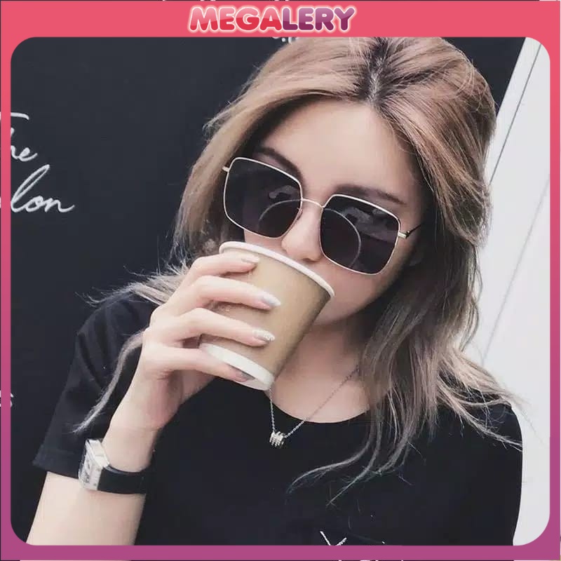 Kacamata Fashion Retro Vintage Segiempat Pria Wanita / Fashion Sunglasses Square Frame Metal Sunglasses Korea