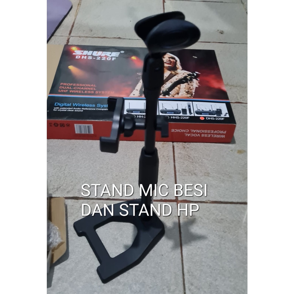 G613 STAND MIC HP HANDPHONE BESI HOLDER MIK CABANG MIKROPON MICROPHONE TEMPAT GANTUNG TIANG PEGANGAN LANTAI UBIN PENYANGGA MIKROPON TIANG PEGANGAN KARAOKE MUSIK AUDIO SOUND DJ TRIPOD GANTUNGAN TABLE MEJA BRACKET BREKET UNIVERSAL CENTI METER DOUBL