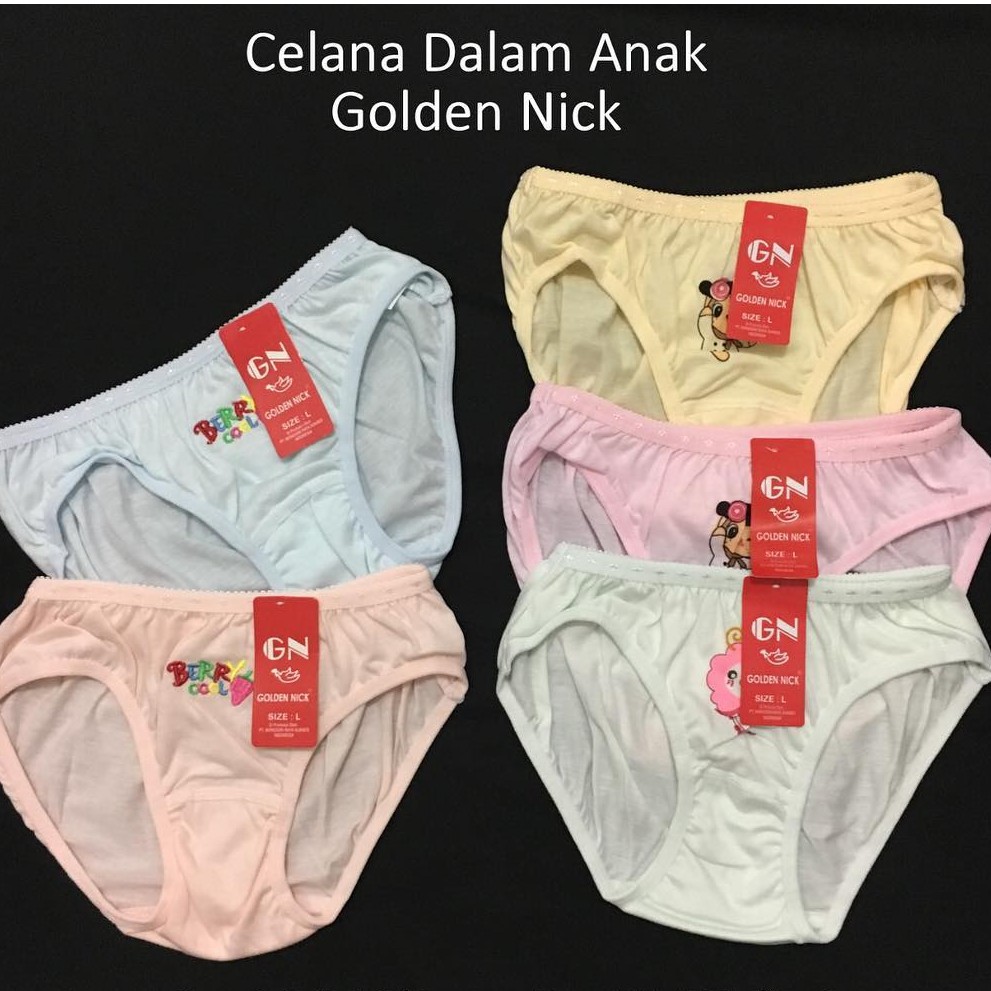 3 / 6 Pcs CD Golden Nick 1188 - Celana Dalam Anak Perempuan - Random Motif - Mix Warna