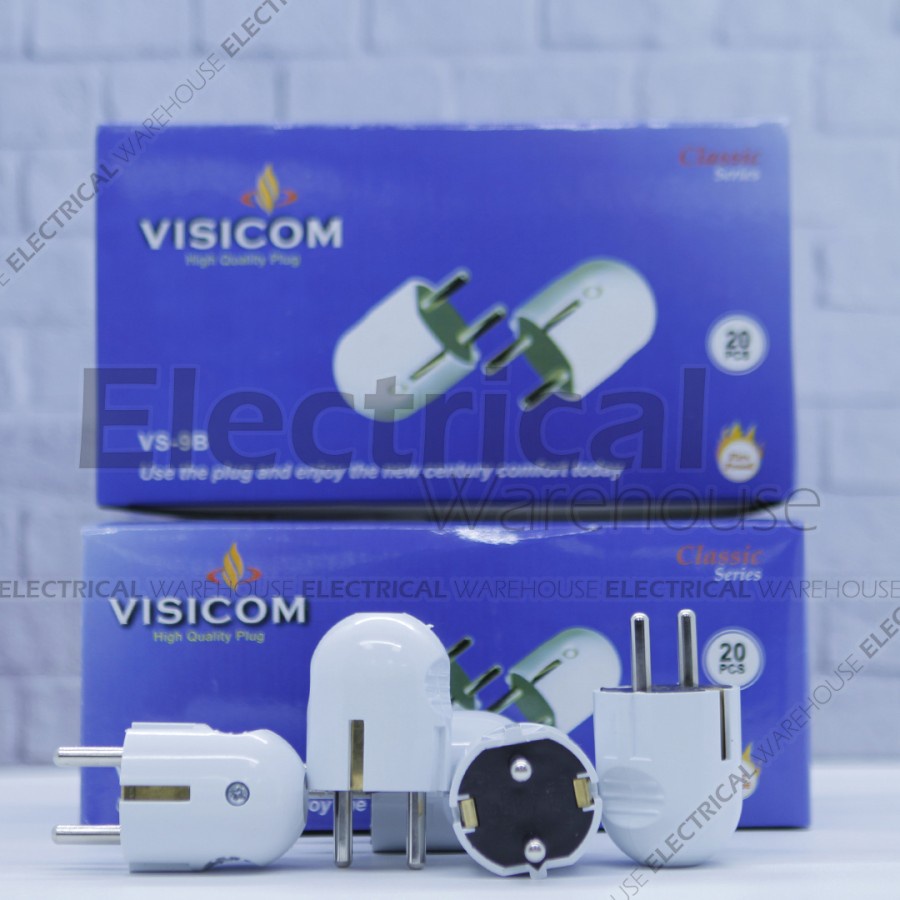 Steker Arde Bulat VISICOM VS-9B Colokan Listrik ORIGINAL SNI Bergaransi