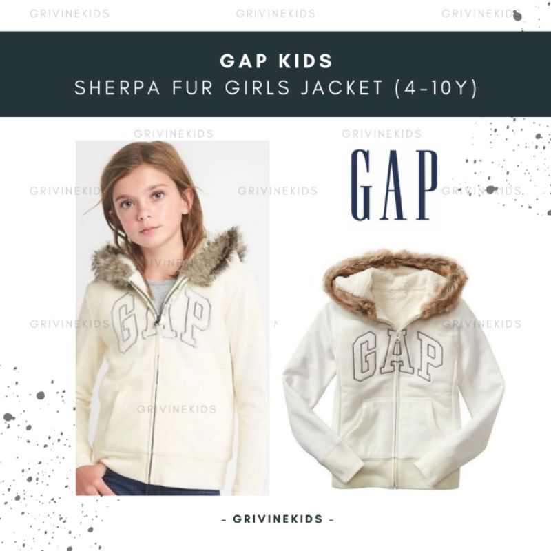 GAP Kids BabyGAP Boys Girls Logo Hoodie Jacket | Jaket Anak Gapkids Sherpa Bulu Musim Hujan