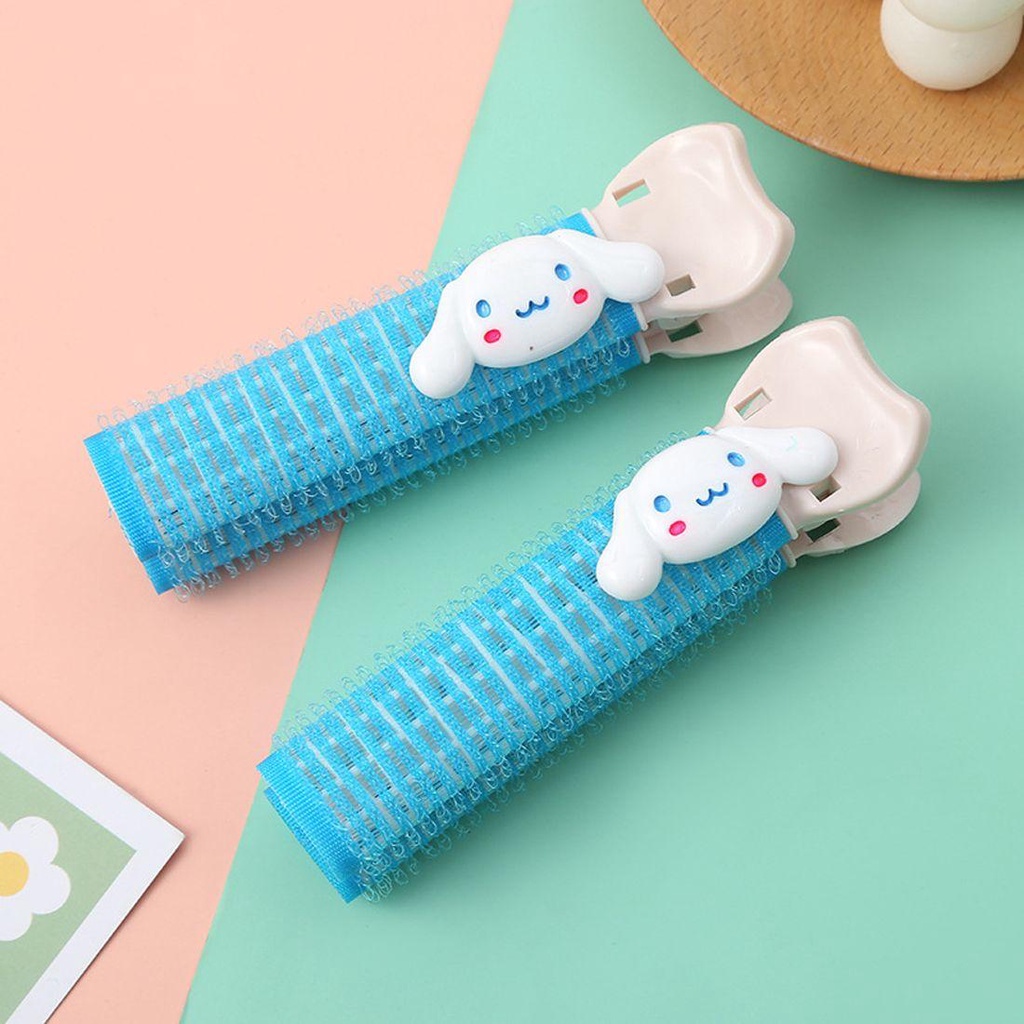 Needway  Rambut Akar Berbulu Klip Kuromi Lucu Cinnamoroll Aksesoris Salon DIY Alat Styling Rambut Volumizing Hair Self Grip Poni Roller