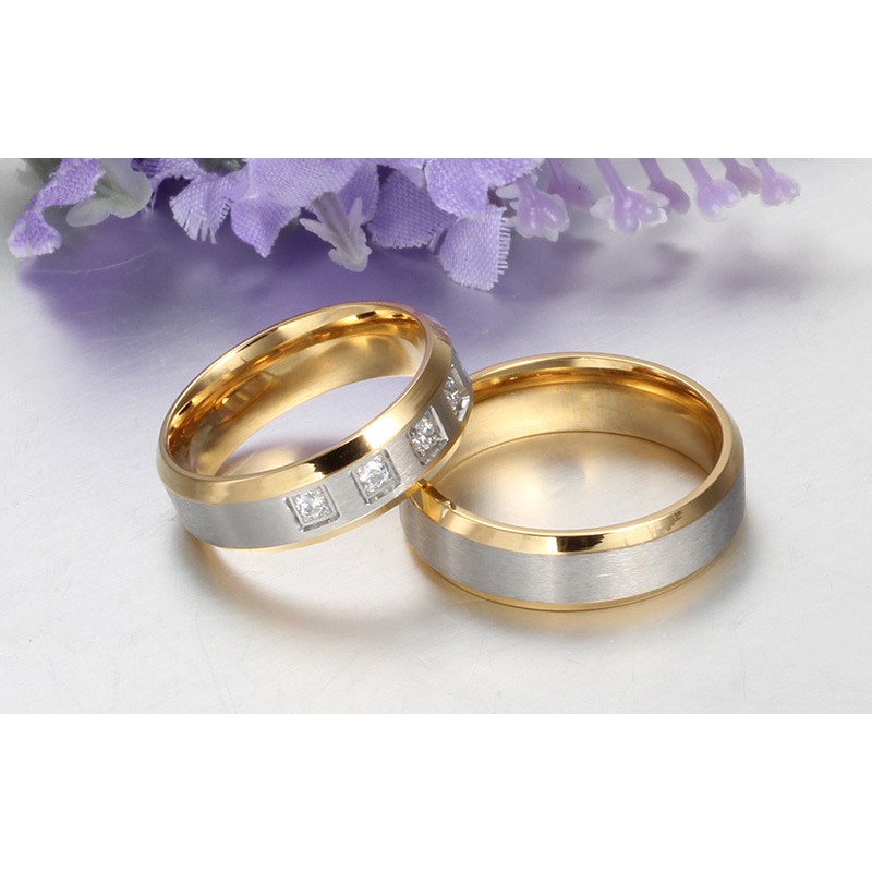 [ SALE ] OBRAL Cincin Couple / Tunangan / Nikah / Pasangan / Titanium C011 Anti Karat