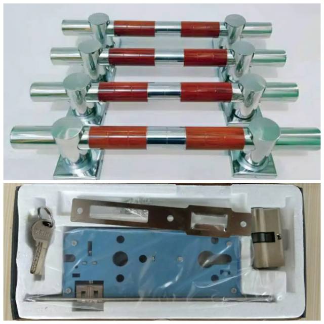 Handle Gagang Pintu Rumah STAINLESS 45cm dan satu set konci rumah