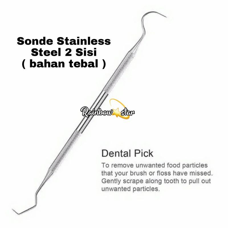 Dental Sonde Gigi Stalinless Steel 2 Sisi