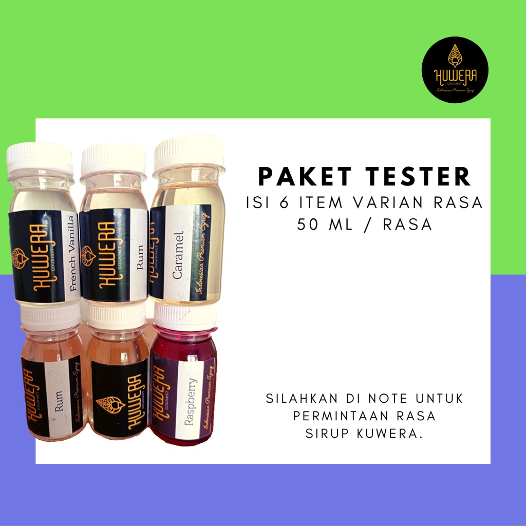 

Paket Tester Sirup Kuwera isi 6 botol tester 50ml I untuk rasa silahkan Request via DM