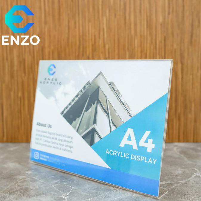 

BEST SELLER Acrylic Standing / Tempat Brosur Tipe L A4 Horizontal 29,7x21 cm