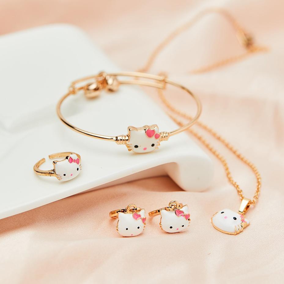 BISA COD Stock Terupdate Y208 Set Perhiasan Anak Hello Kitty Titanium Set Kalung Anak Hello Kitty Set Gelang