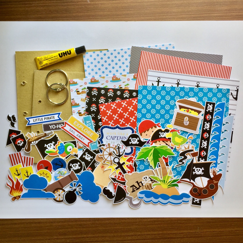Pirate Kids Scrapbook Kit | Scrapbook Set | Bahan DIY Scrapbook