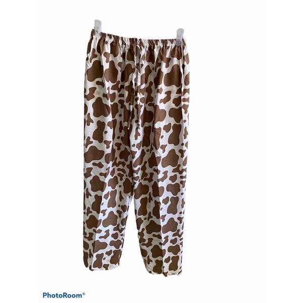 CELANA KULOT PANJANG WANITA TALI POLOS & MOTIF A031-COKLAT MILO SAPI