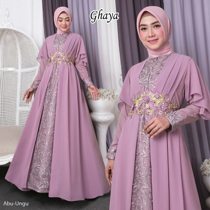 GAMIS BRUKAT BUSUI GAUN PESTA DRESS BRUKAT TILE GHAYA