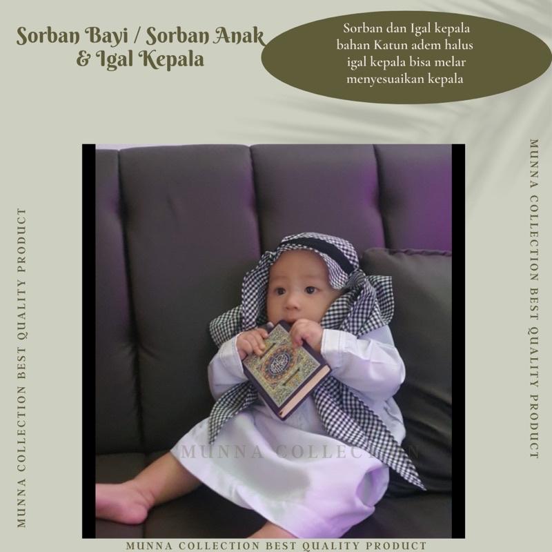 SORBAN BAYI/IMAMAH BAYI DAN ANAK/IGAL SORBAN//JUBAH SORBAN//BESTSELLER//by munna collection