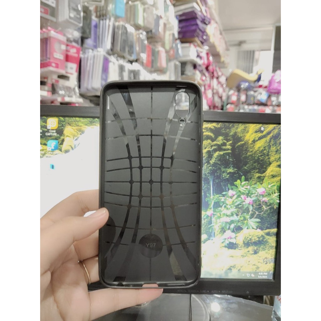 AutoFokus Vivo Y97 6.3 inchi Leather Soft Case AUTOFOCUS Motif Kulit Jeruk