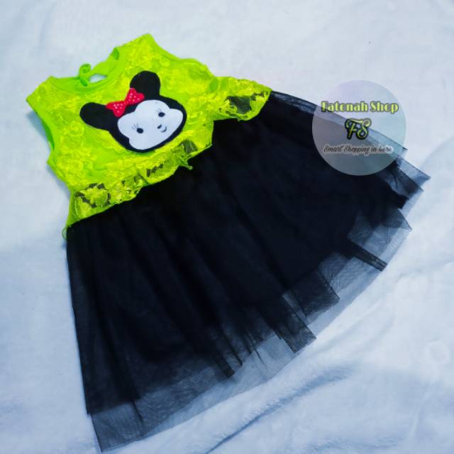 Dress anak cewek lucu 1 2 tahun tutu hitam baju anak perempuan ( tsum-tsum)