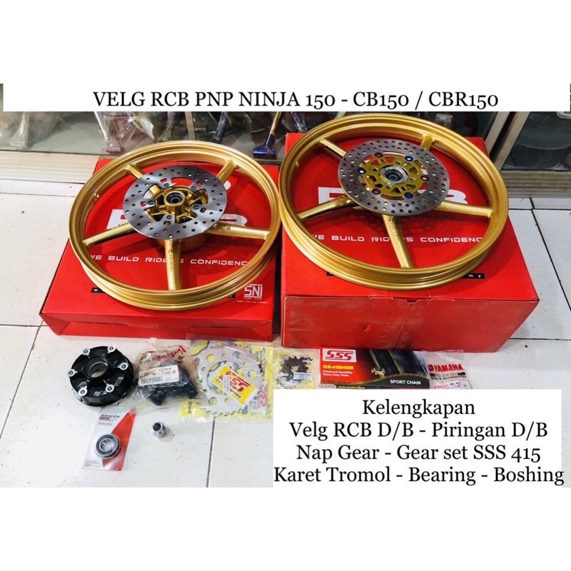 Velg RCB Mx King Velg RACING BOY PNP Kawasaki NINJA R RR SS 150 KLX 150 D’Traker Yamaha Vixion new R15 V2 R15 V3 WR 155 HONDA CB 150 R CBR150 CRF Ukuran 160-160 &amp; 160-185 ring 17