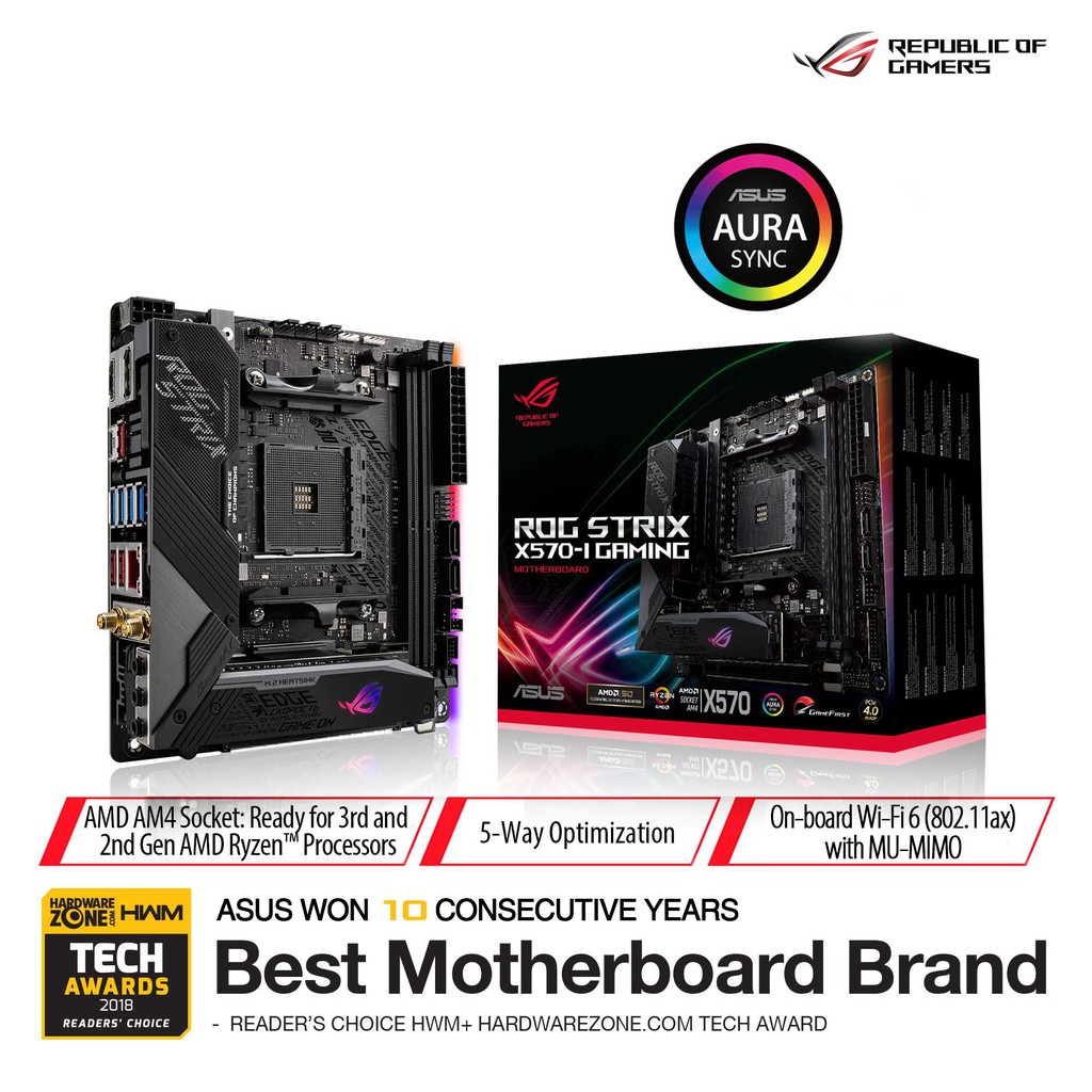 ASUS ROG STRIX X570-I GAMING AM4 mini-ITX MOTHERBOARD MAINBOARD AMD