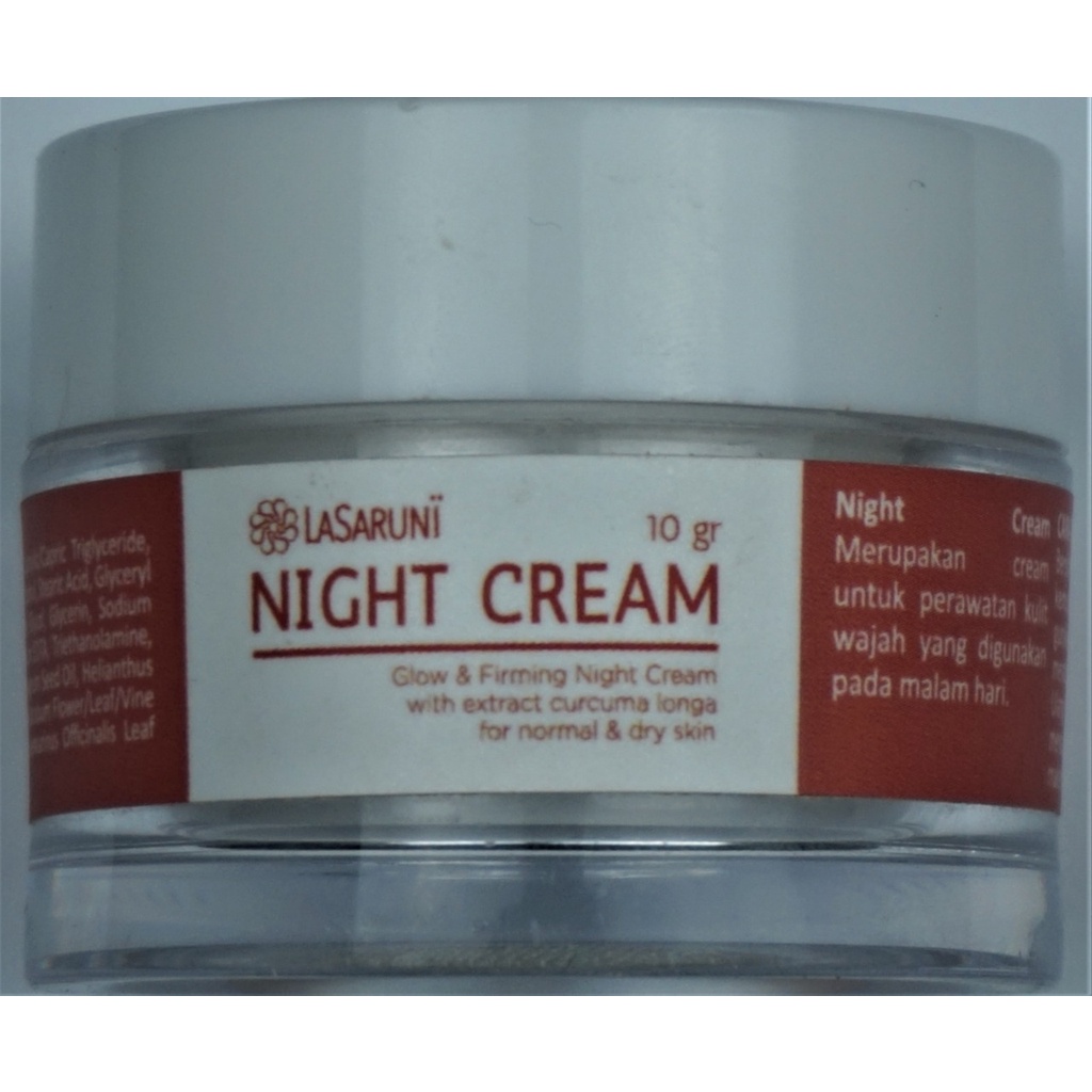 Lasaruni Night Cream Pemutih Penghilang Flek Hitam Pelembab Wajah BPOM