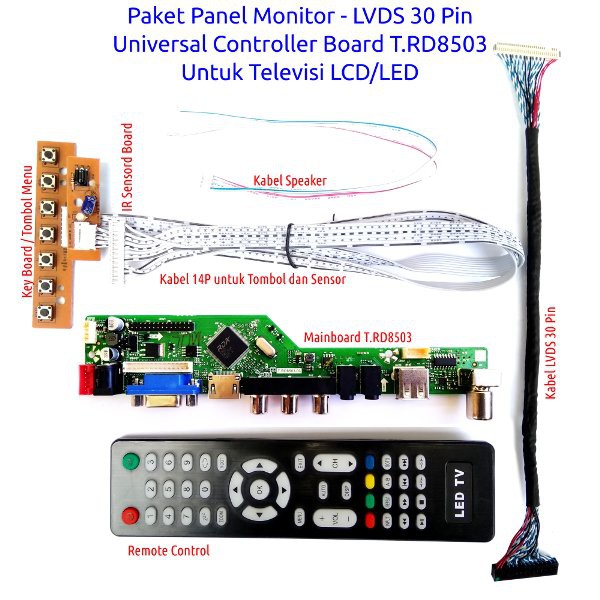 Paling Murah   Paket Panel Monitor - Universal Controller Board untuk LCD-LED TV