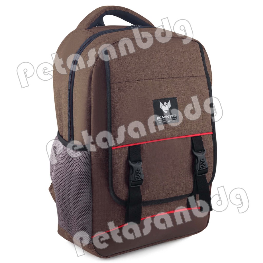 PTS -Tas Ransel Korea Braun Fox Yaizu Laptop Backpack - Grey - FREE Raincover