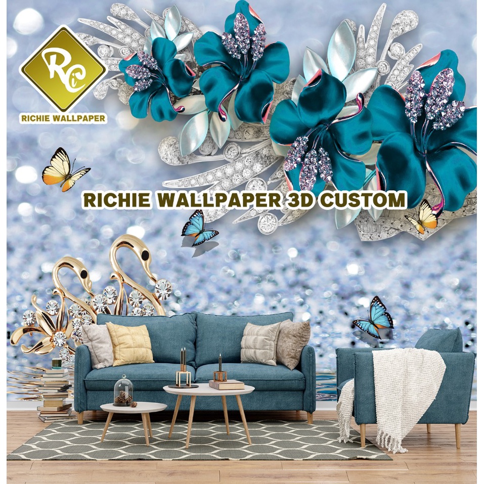 Wallpaper 3D Custom Motif Bunga Katalog 4