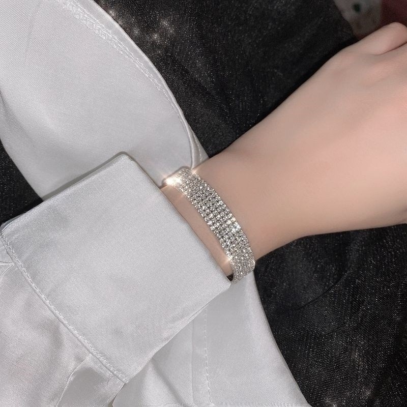 Gelang Multilayer Hias Kristal Untuk Wanita